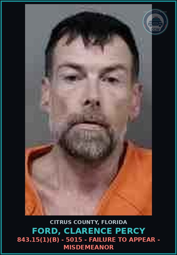 Booking mugshot of FORD, CLARENCE PERCY in Citrus County