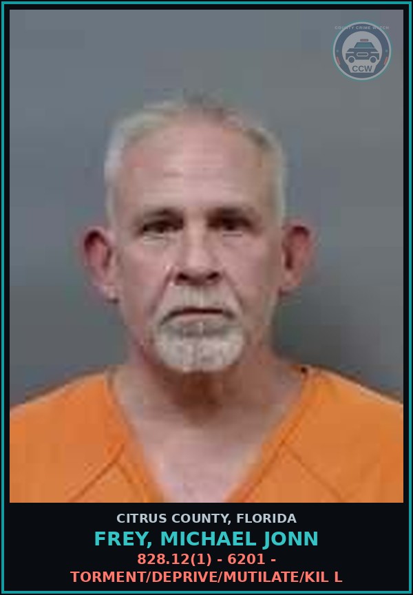 Booking mugshot of FREY, MICHAEL JONN in Citrus County