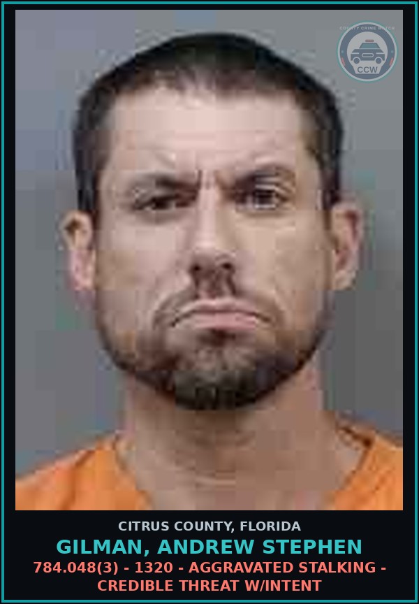 Booking mugshot of GILMAN, ANDREW STEPHEN in Citrus County