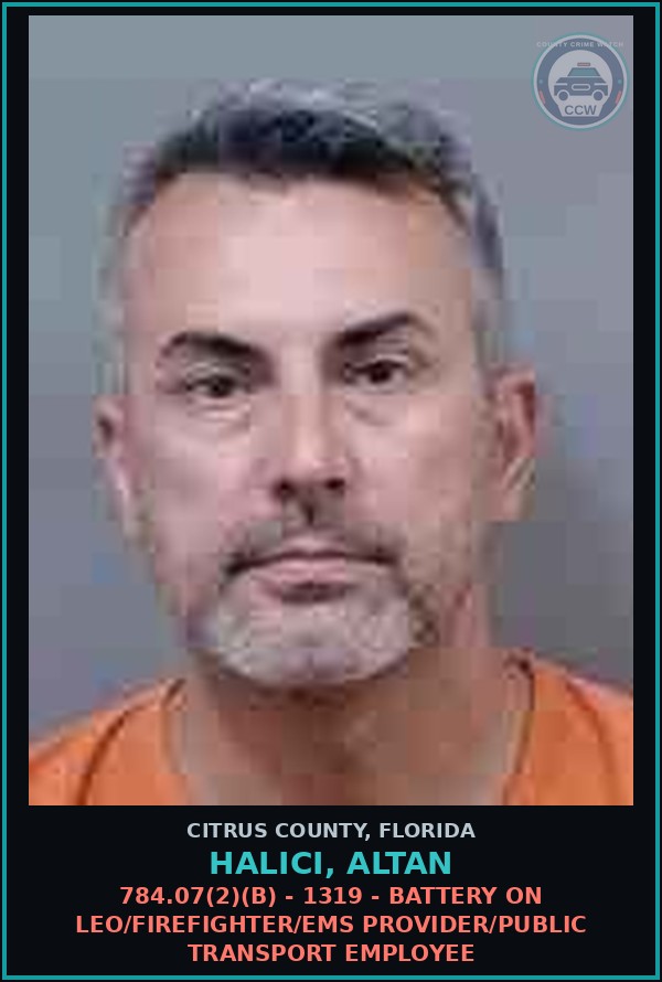 Booking mugshot of HALICI, ALTAN in Citrus County