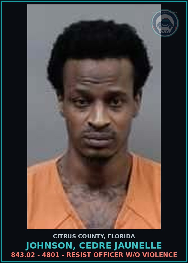 Booking mugshot of JOHNSON, CEDRE JAUNELLE in Citrus County