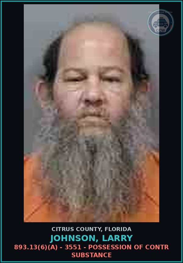 Booking mugshot of Johnson, Larry in Citrus County