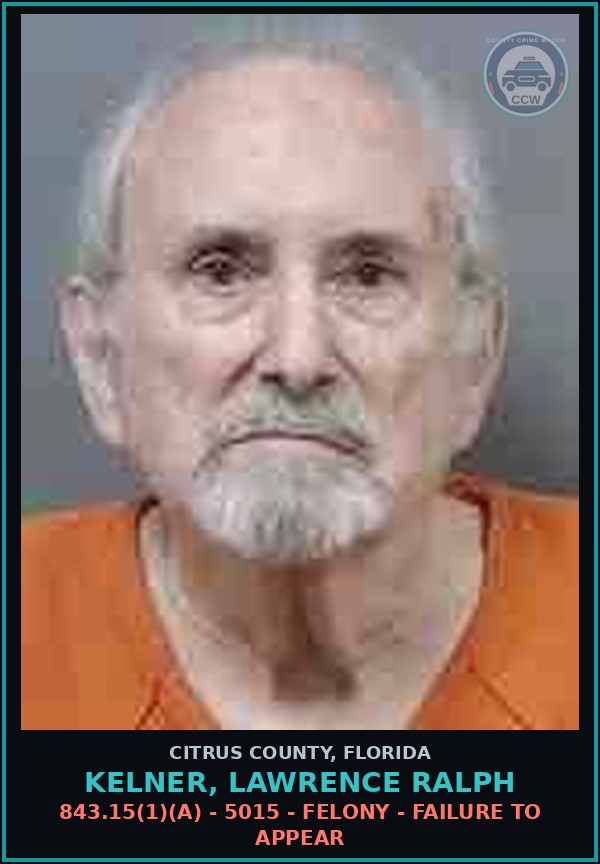 Booking mugshot of KELNER, LAWRENCE RALPH in Citrus County