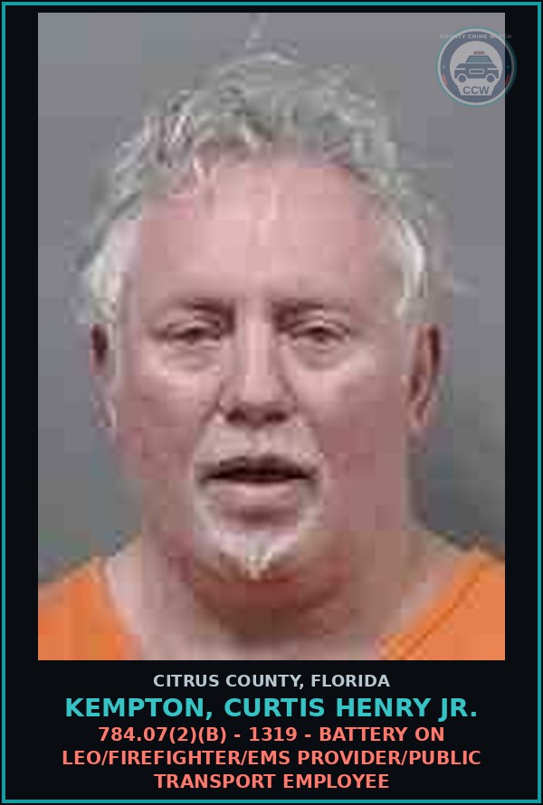 Booking mugshot of KEMPTON, CURTIS HENRY Jr. in Citrus County
