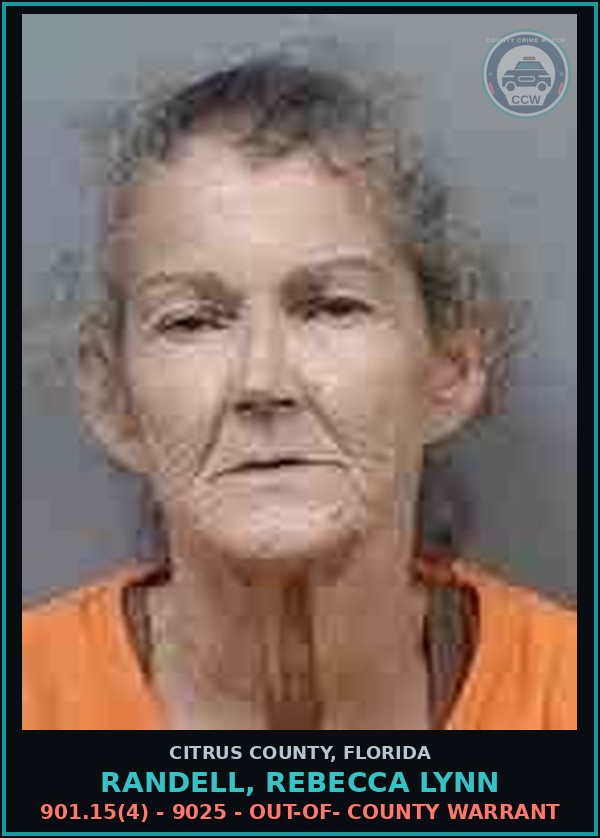 Booking mugshot of RANDELL, REBECCA LYNN in Citrus County
