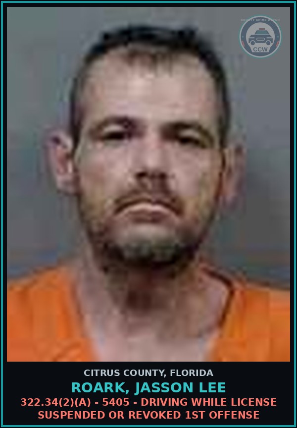Booking mugshot of ROARK, JASSON LEE in Citrus County