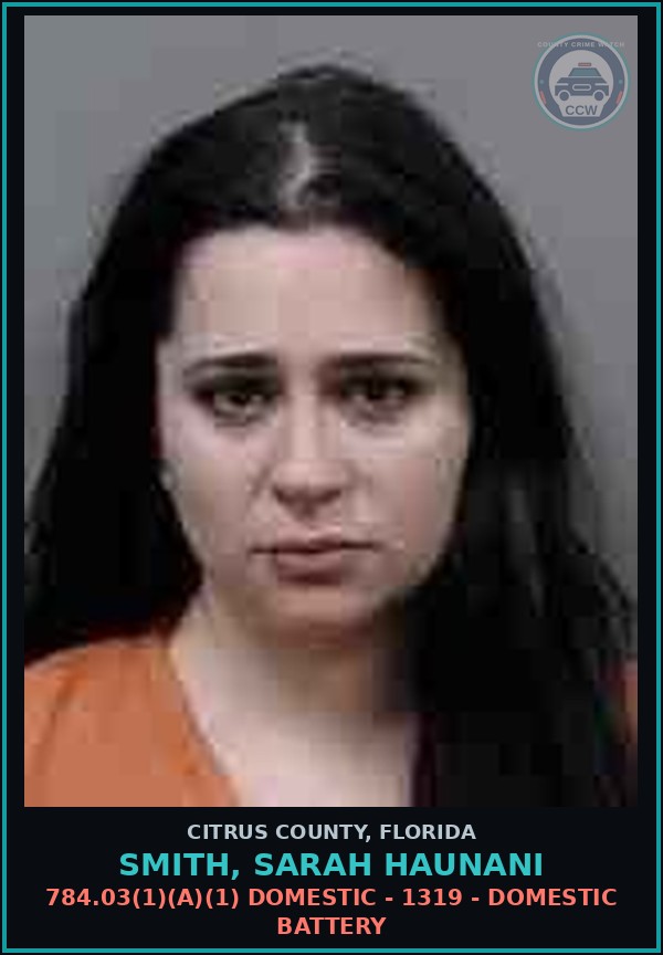 Booking mugshot of Smith, Sarah Haunani in Citrus County