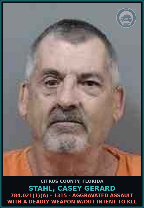 Booking mugshot of STAHL, CASEY GERARD in Citrus County