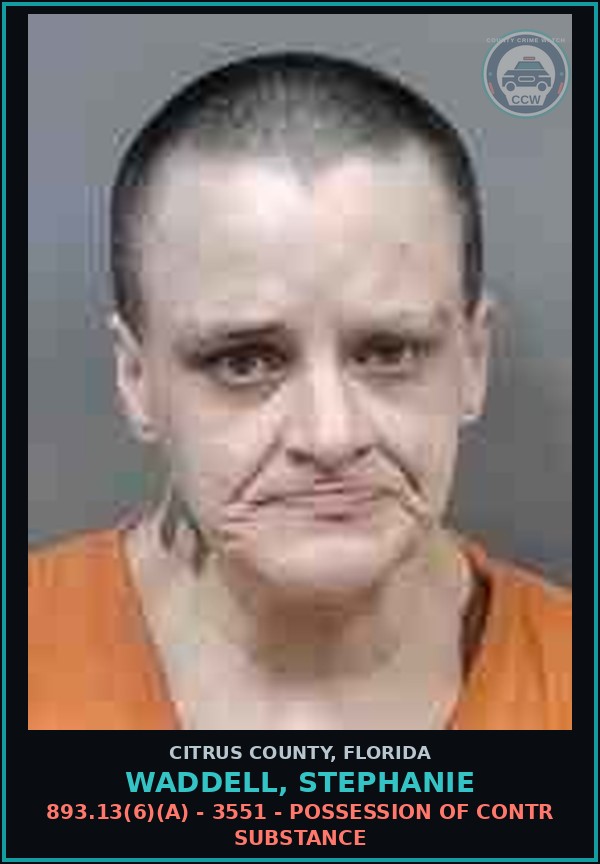 Booking mugshot of Waddell, STEPHANIE in Citrus County