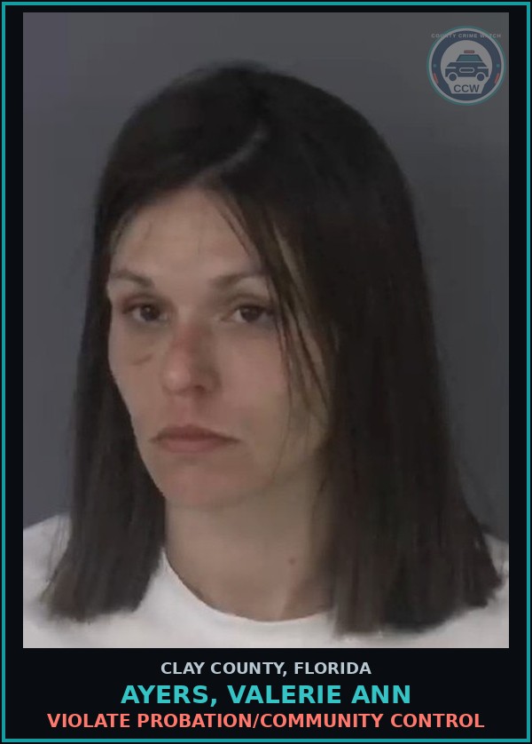 Booking mugshot of AYERS, VALERIE ANN in Clay County