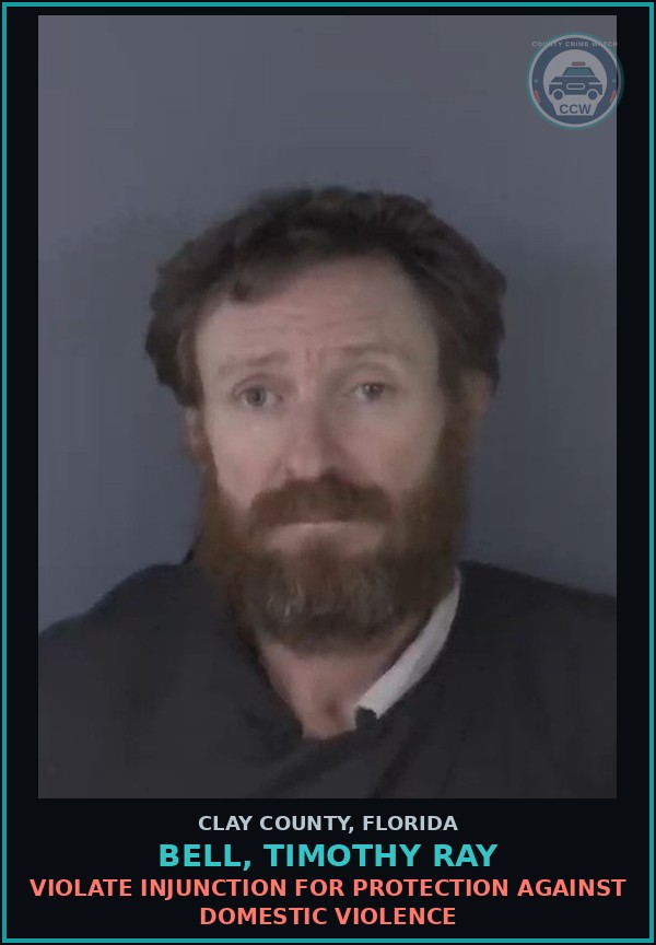Booking mugshot of BELL, TIMOTHY RAY in Clay County