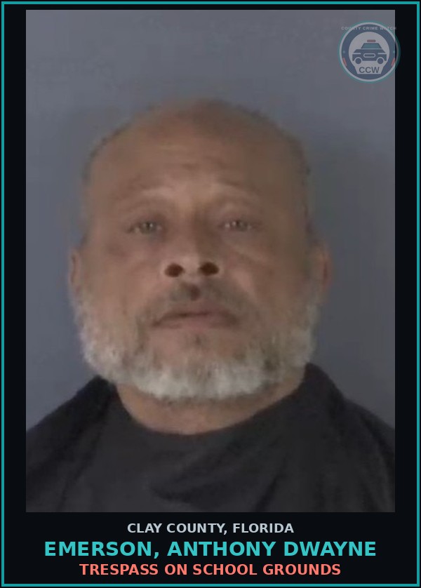 Booking mugshot of EMERSON, ANTHONY DWAYNE in Clay County