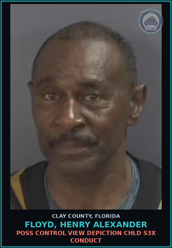 Booking mugshot of FLOYD, HENRY ALEXANDER in Clay County