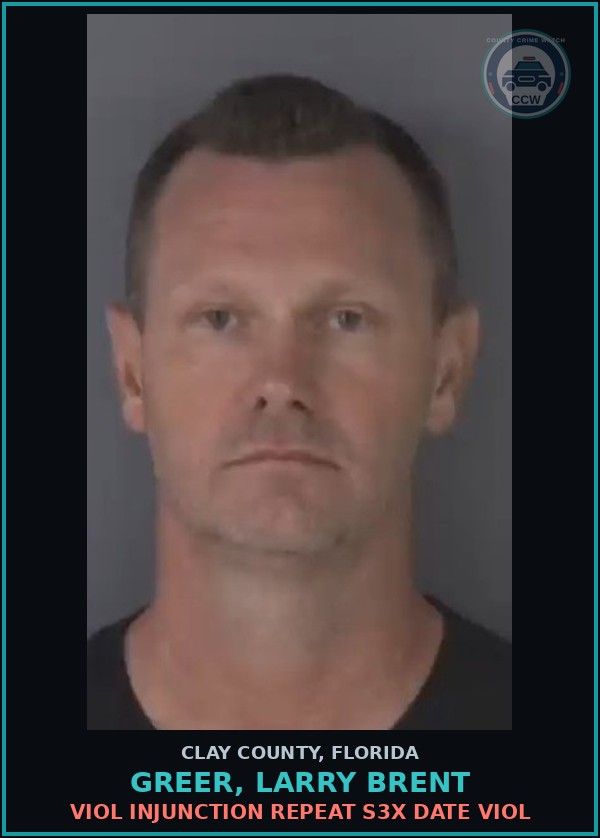 Booking mugshot of GREER, LARRY BRENT in Clay County