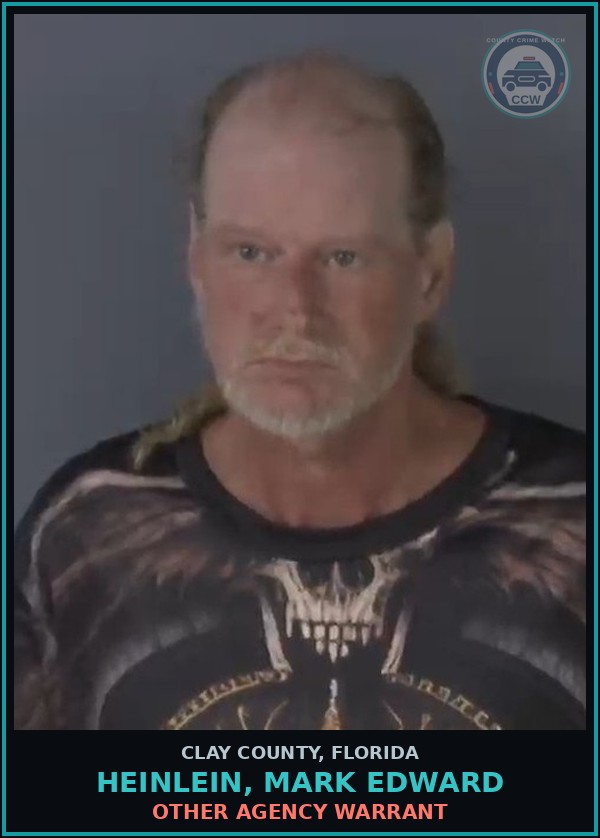 Booking mugshot of HEINLEIN, MARK EDWARD in Clay County