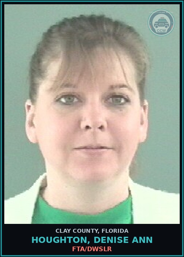 Booking mugshot of HOUGHTON, DENISE ANN in Clay County
