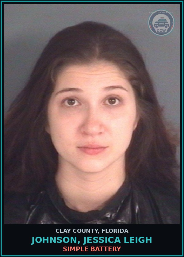 Booking mugshot of JOHNSON, JESSICA LEIGH in Clay County