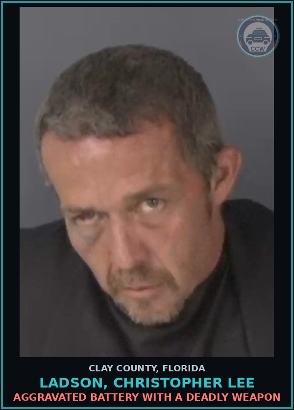 Booking mugshot of LADSON, CHRISTOPHER LEE in Clay County