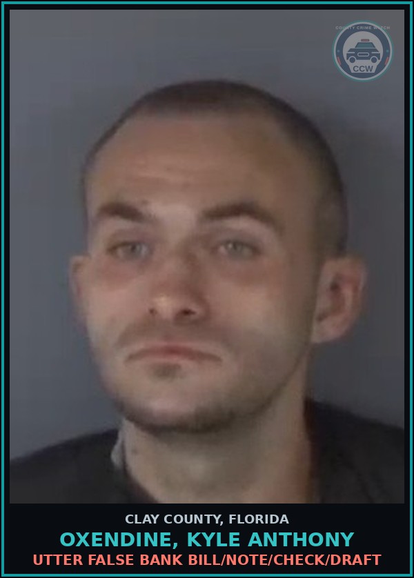 Booking mugshot of OXENDINE, KYLE ANTHONY in Clay County