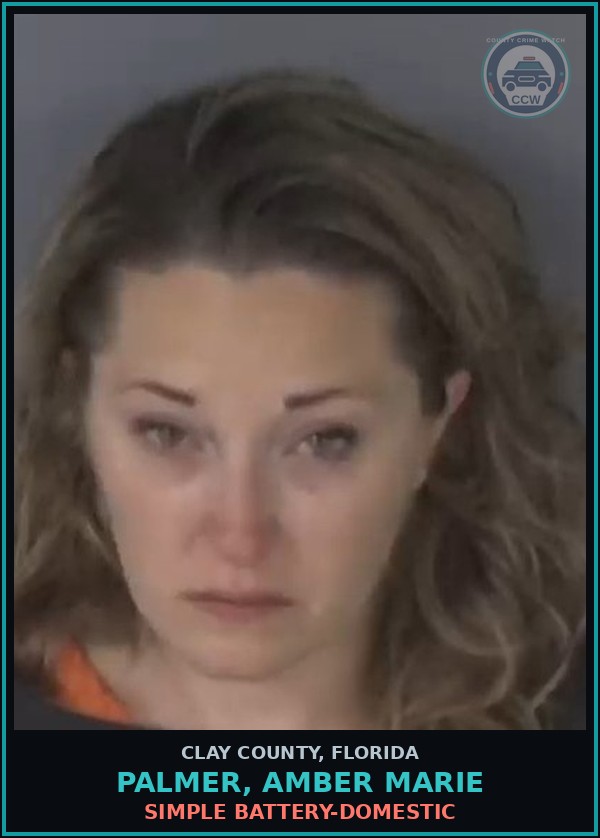 Booking mugshot of PALMER, AMBER MARIE in Clay County