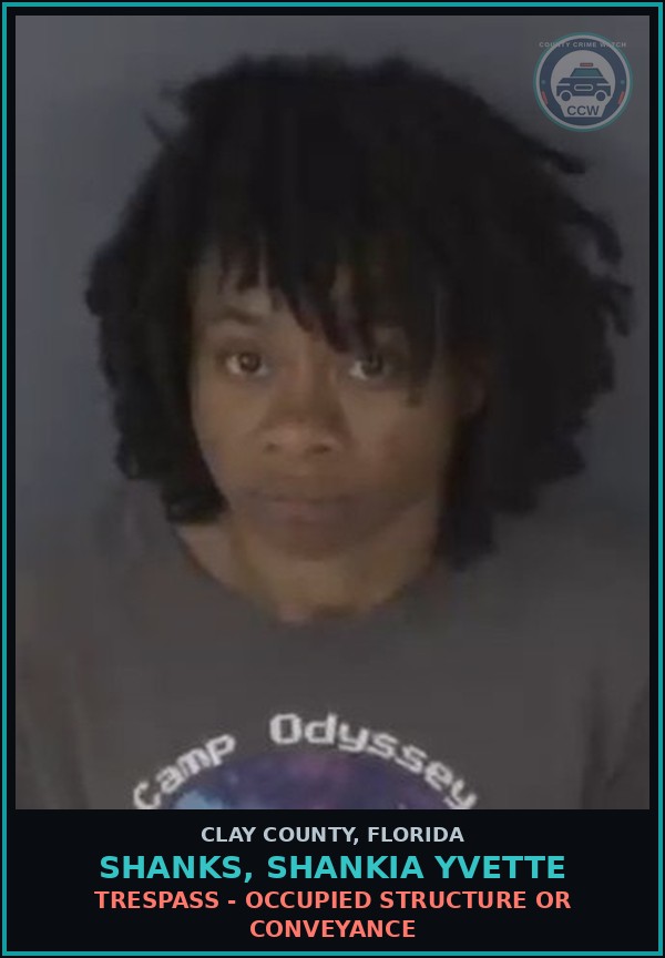 Booking mugshot of SHANKS, SHANKIA YVETTE in Clay County