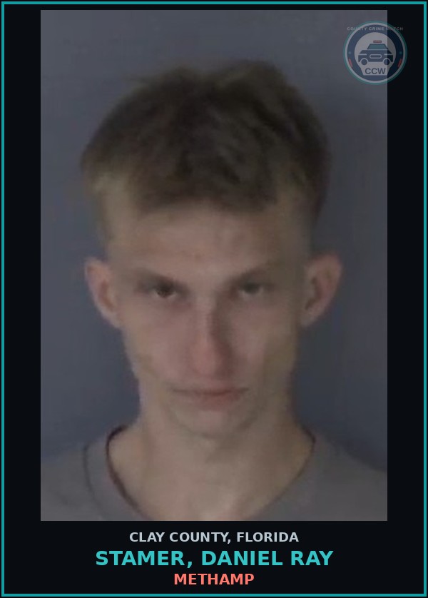 Booking mugshot of STAMER, DANIEL RAY in Clay County