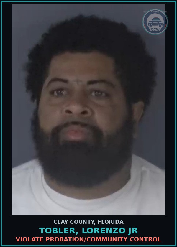 Booking mugshot of TOBLER, LORENZO JR in Clay County