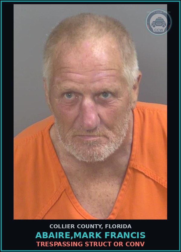 Booking mugshot of ABAIRE,MARK FRANCIS in Collier County