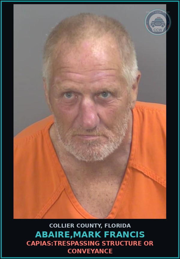 Booking mugshot of ABAIRE,MARK FRANCIS in Collier County