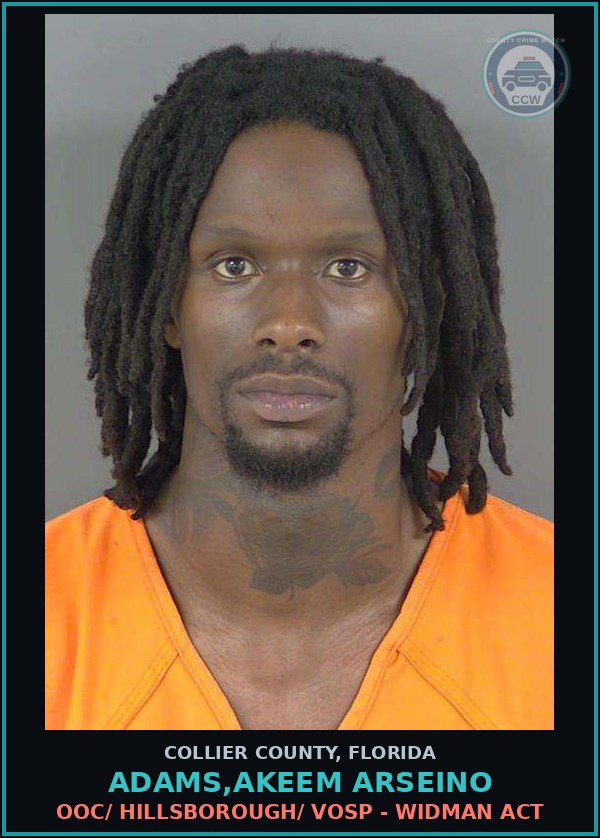 Booking mugshot of ADAMS,AKEEM ARSEINO in Collier County