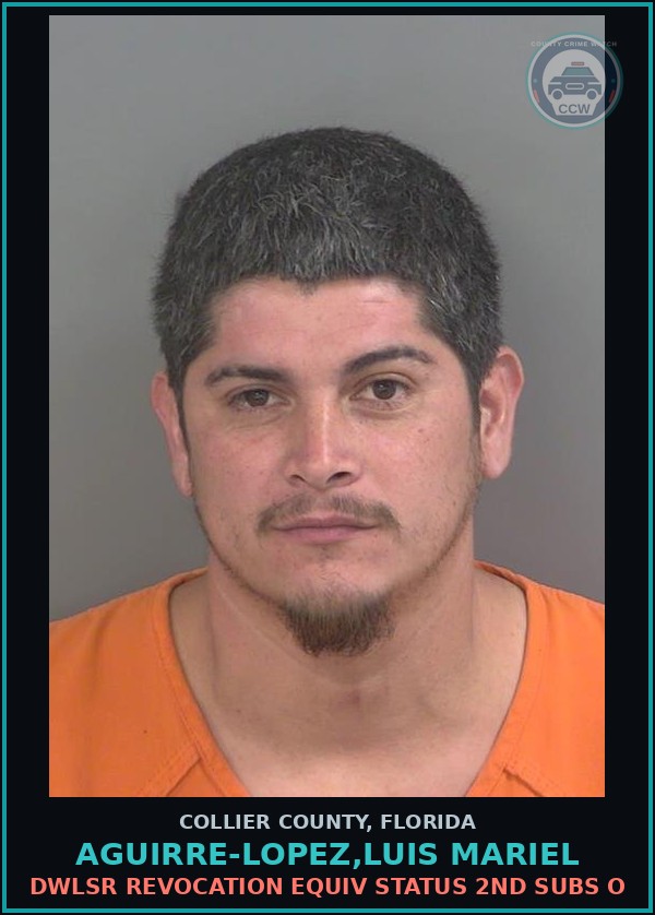 Booking mugshot of AGUIRRE-LOPEZ,LUIS MARIEL in Collier County