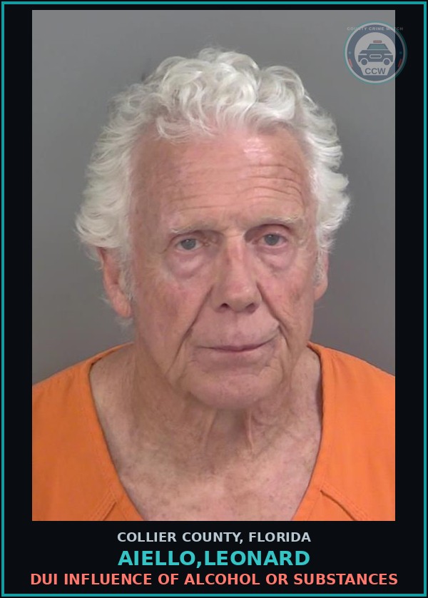 Booking mugshot of AIELLO,LEONARD in Collier County