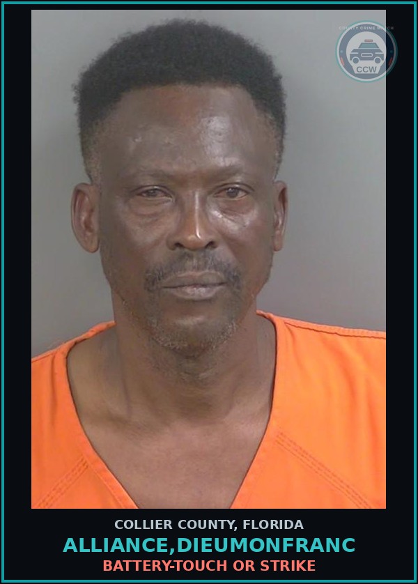 Booking mugshot of ALLIANCE,DIEUMONFRANC in Collier County