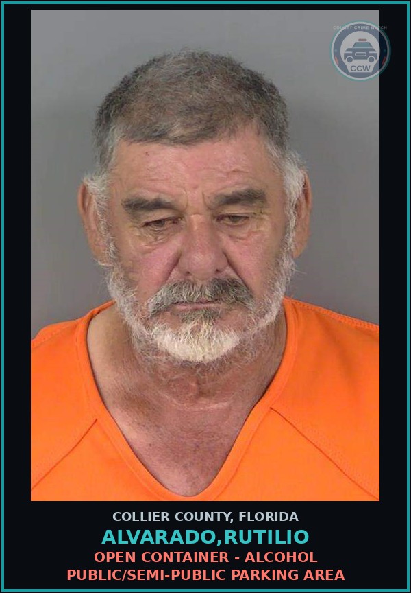 Booking mugshot of ALVARADO,RUTILIO in Collier County