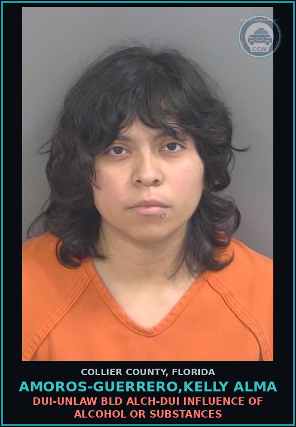 Booking mugshot of AMOROS-GUERRERO,KELLY ALMA in Collier County