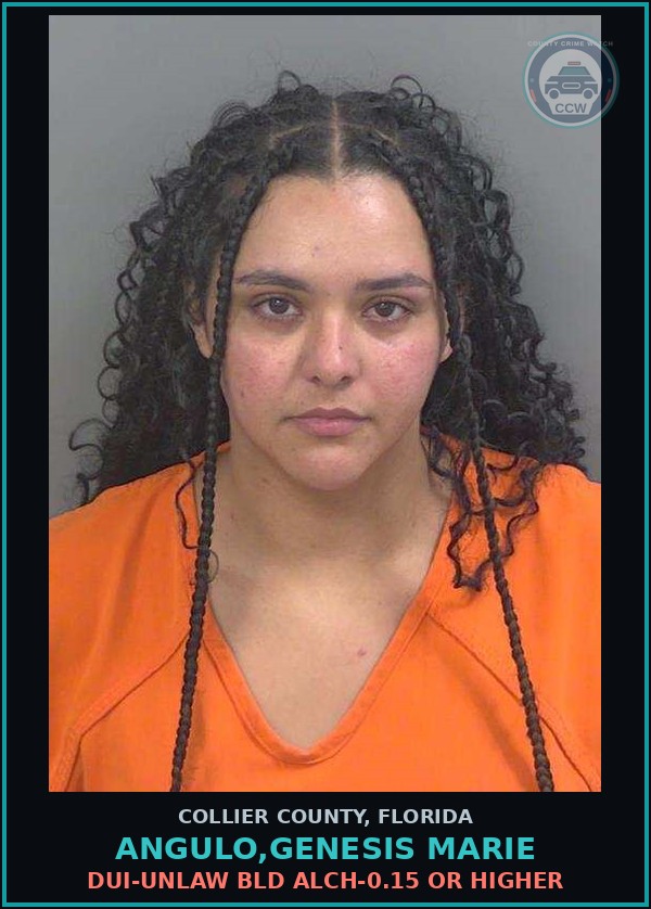 Booking mugshot of ANGULO,GENESIS MARIE in Collier County