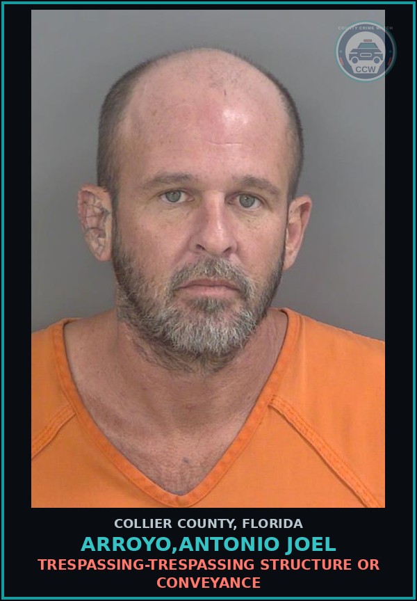 Booking mugshot of ARROYO,ANTONIO JOEL in Collier County