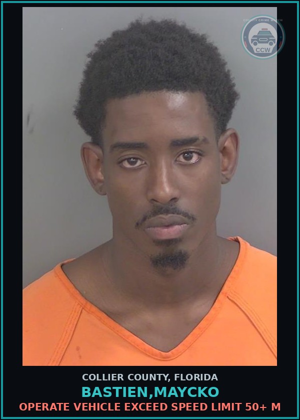 Booking mugshot of BASTIEN,MAYCKO in Collier County