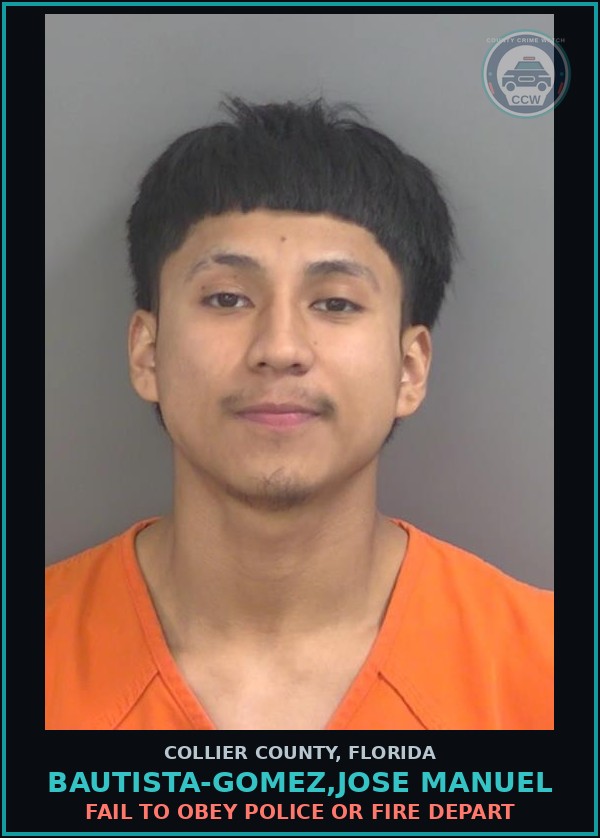 Booking mugshot of BAUTISTA-GOMEZ,JOSE MANUEL in Collier County