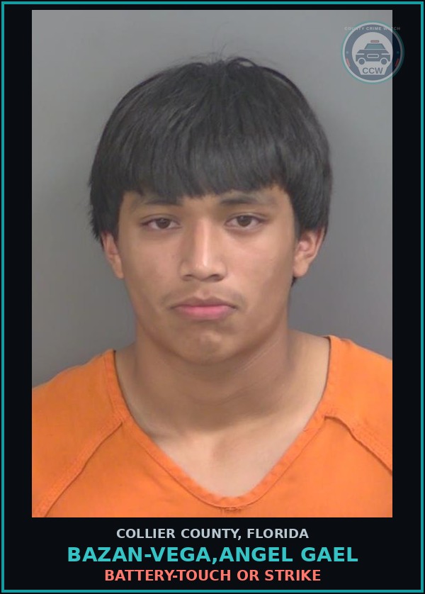 Booking mugshot of BAZAN-VEGA,ANGEL GAEL in Collier County