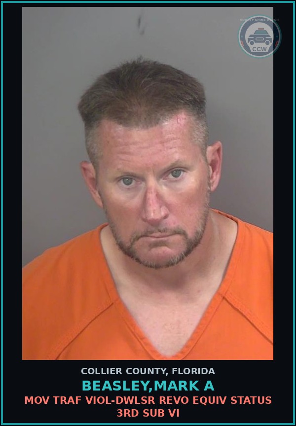 Booking mugshot of BEASLEY,MARK A in Collier County