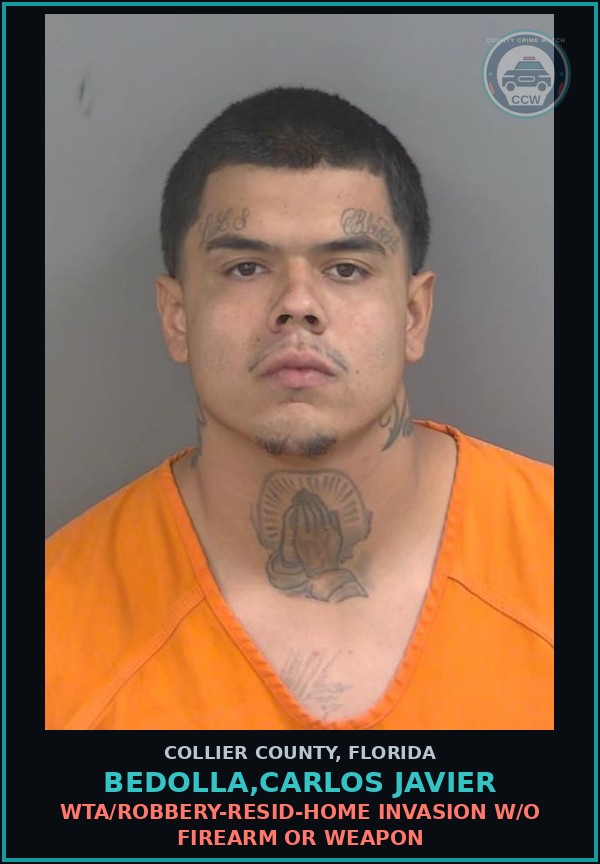 Booking mugshot of BEDOLLA,CARLOS JAVIER in Collier County