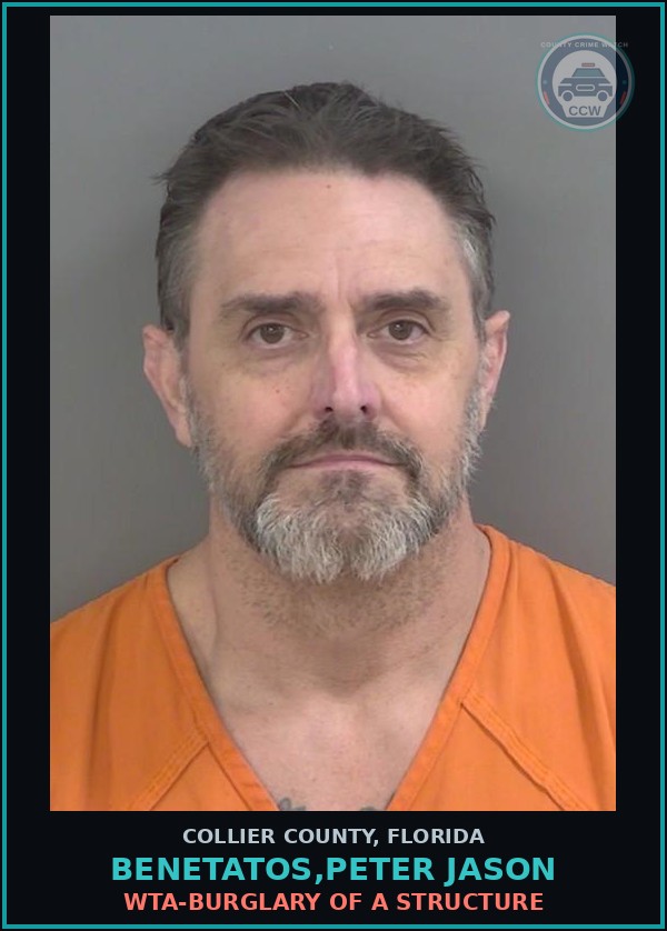 Booking mugshot of BENETATOS,PETER JASON in Collier County