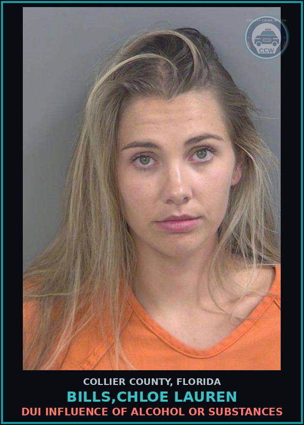 Booking mugshot of BILLS,CHLOE LAUREN in Collier County