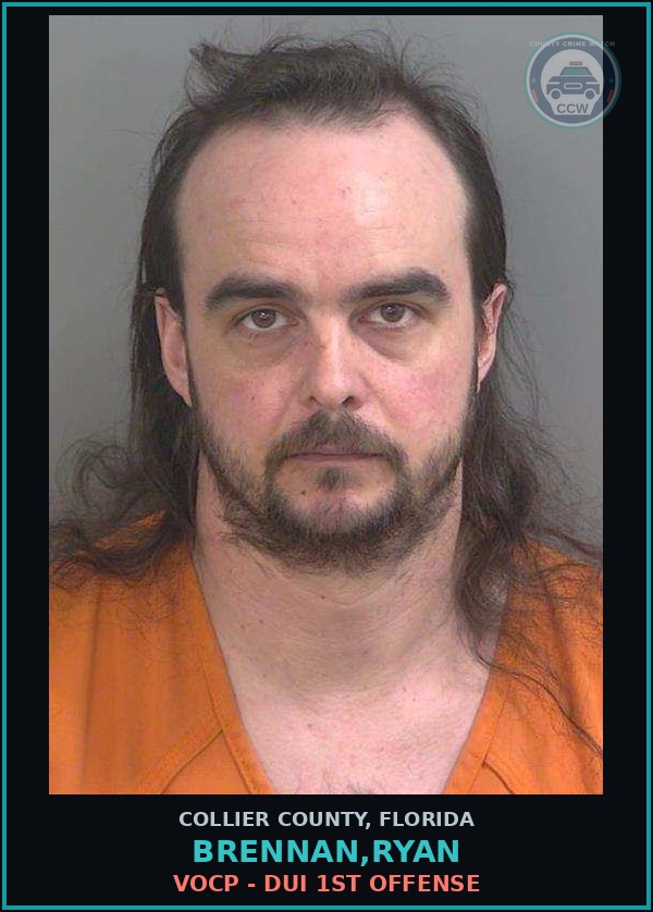 Booking mugshot of BRENNAN,RYAN in Collier County