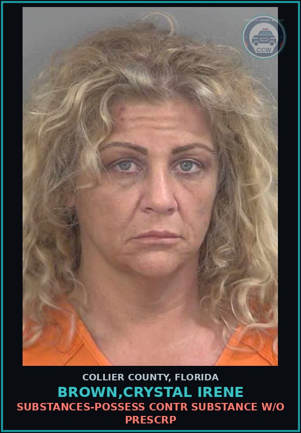 Booking mugshot of BROWN,CRYSTAL IRENE in Collier County