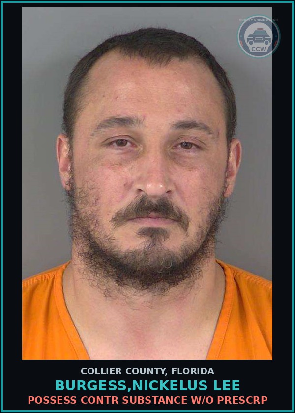 Booking mugshot of BURGESS,NICKELUS LEE in Collier County