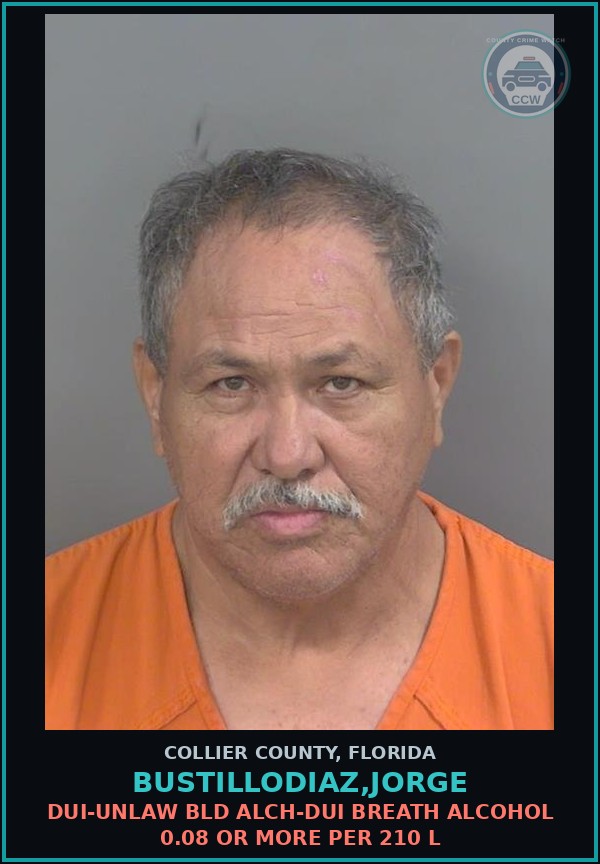 Booking mugshot of BUSTILLODIAZ,JORGE in Collier County