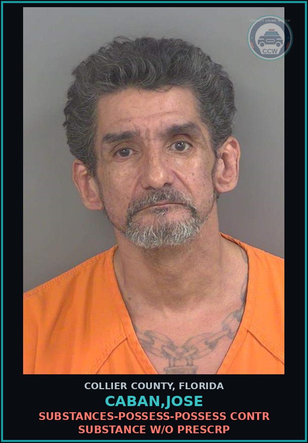 Booking mugshot of CABAN,JOSE in Collier County