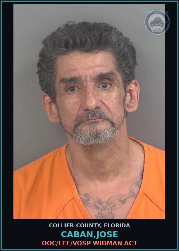 Booking mugshot of CABAN,JOSE in Collier County